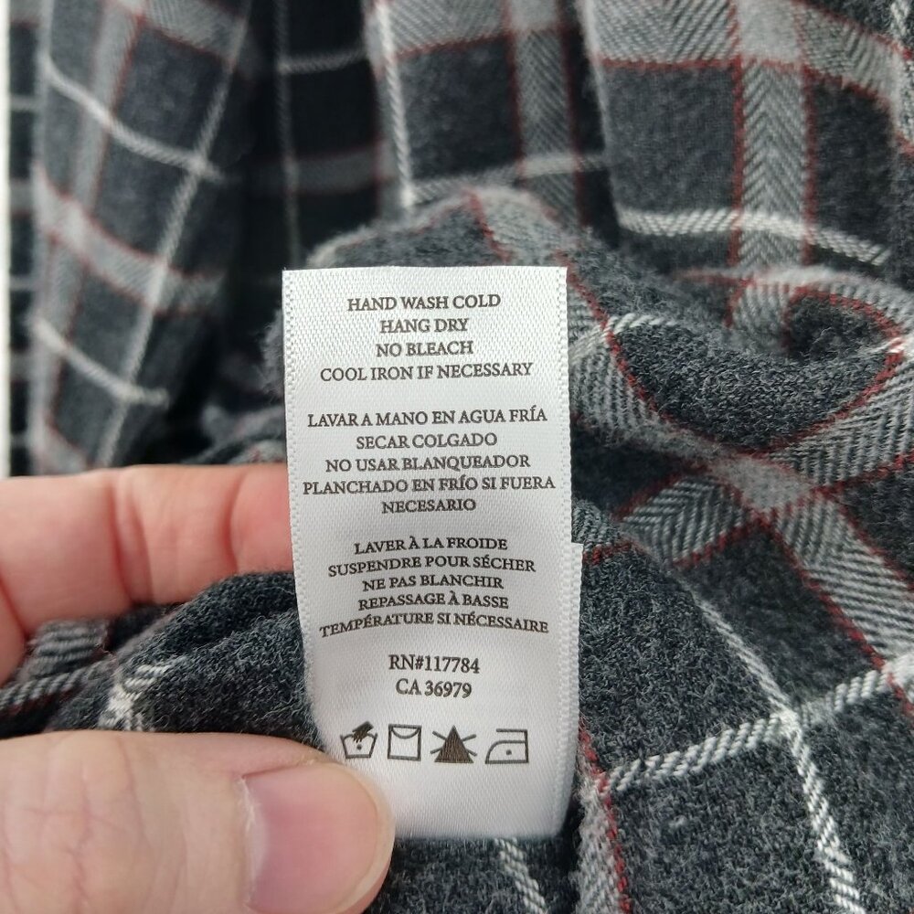 Rails LENNOX Plaid Brushed Flannel Button Down Shirt Size XXL Charcoal Gray - Picture 10 of 14